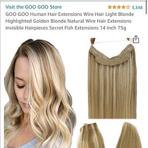 Blonde Goo Goo halo extensions